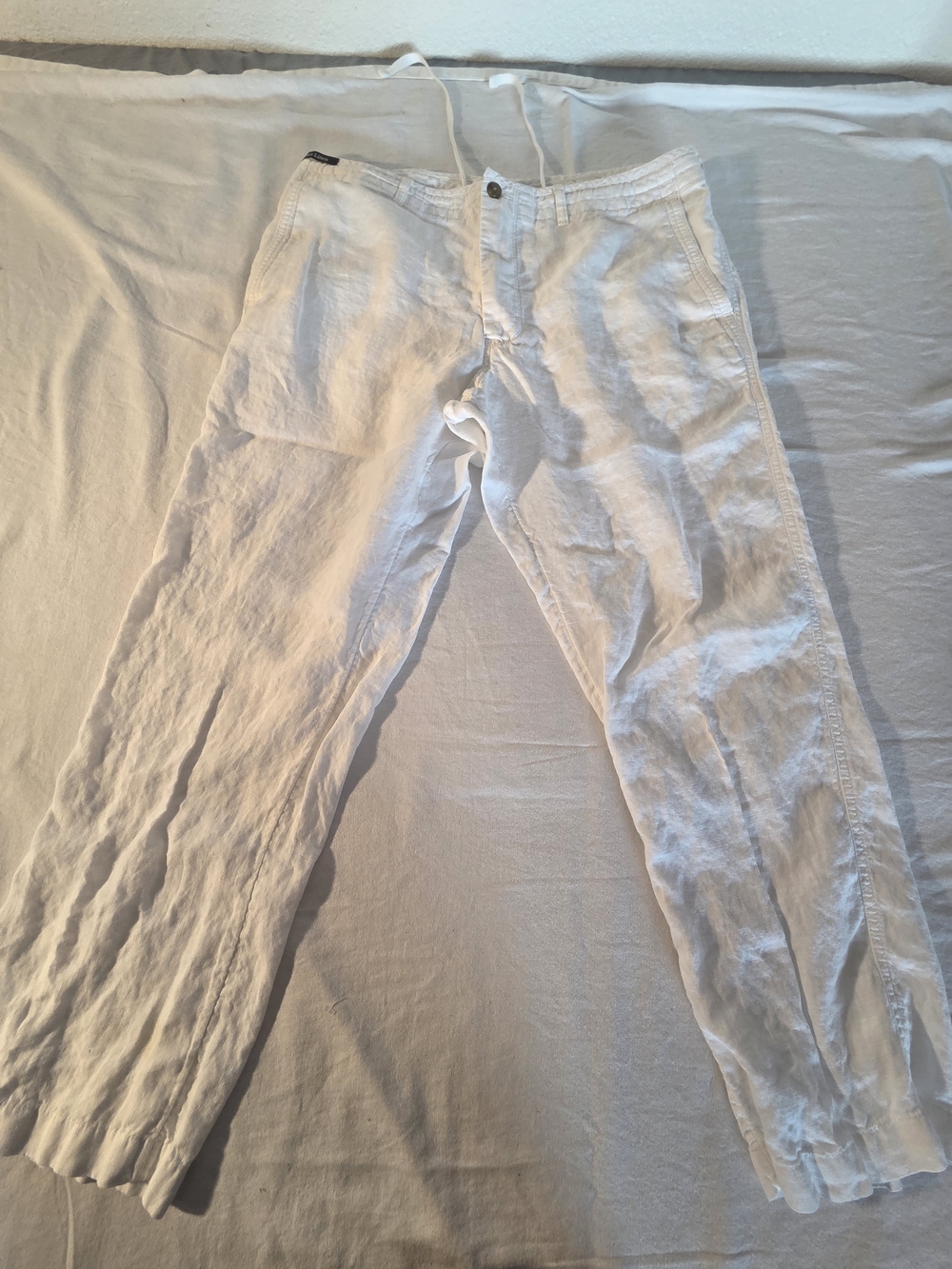 Blue Harbour Men's White Linen  Lightweight Casual Pants